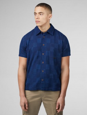 Ben Sherman B by Ben Sherman Indigo Check Shirts Navy | 829503WGJ