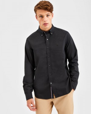 Ben Sherman Beatnik Oxford Garment Dye Shirts Black | 785293VRF