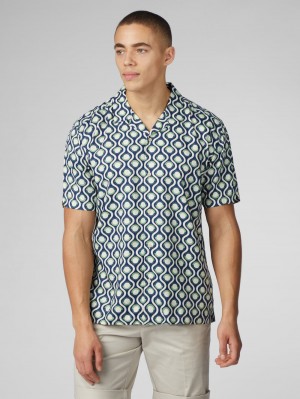 Ben Sherman Signature Retro Geo Shirts Green | 502914UPL