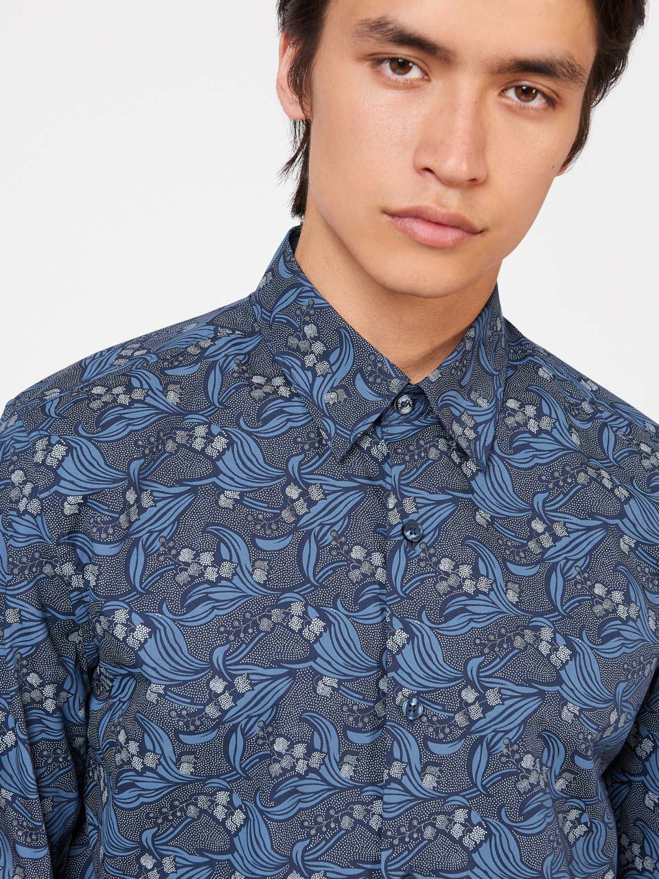 Ben Sherman Art Nouveau Floral Shirts Navy | 316729ONR