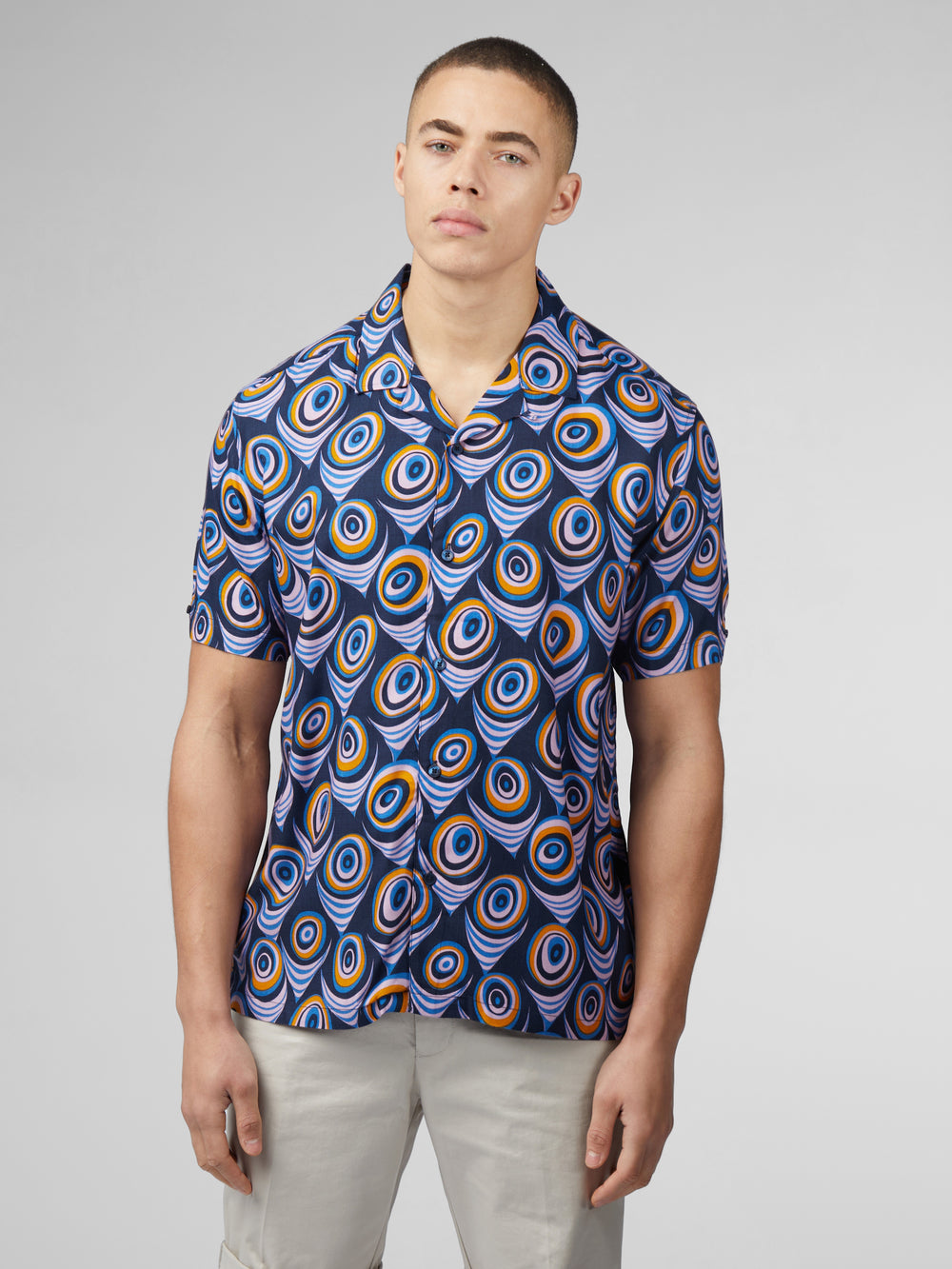 Ben Sherman B by Ben Sherman Psychedelic Print Shirts Purple | 953472MEK