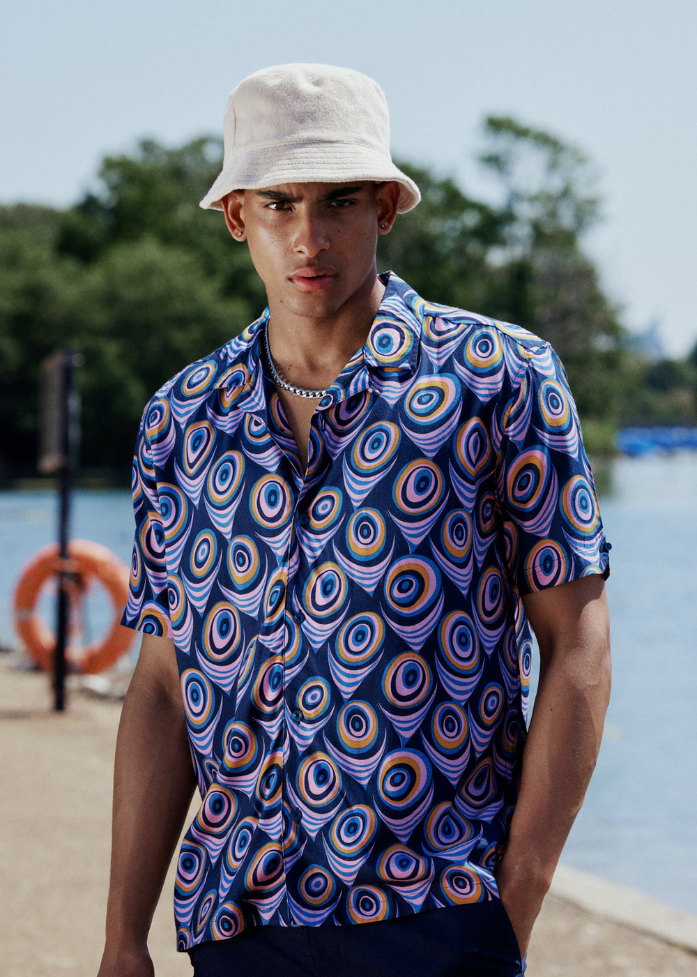 Ben Sherman B by Ben Sherman Psychedelic Print Shirts Purple | 953472MEK