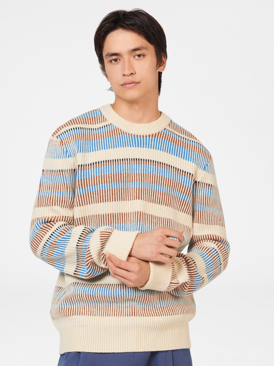 Ben Sherman B by Ben Sherman Stripe Knitwear White | 497150ZLU