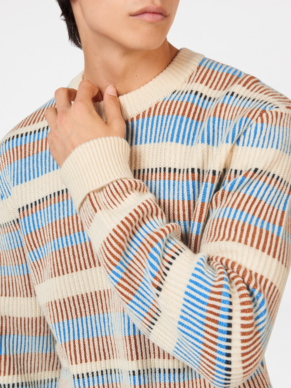 Ben Sherman B by Ben Sherman Stripe Knitwear White | 497150ZLU