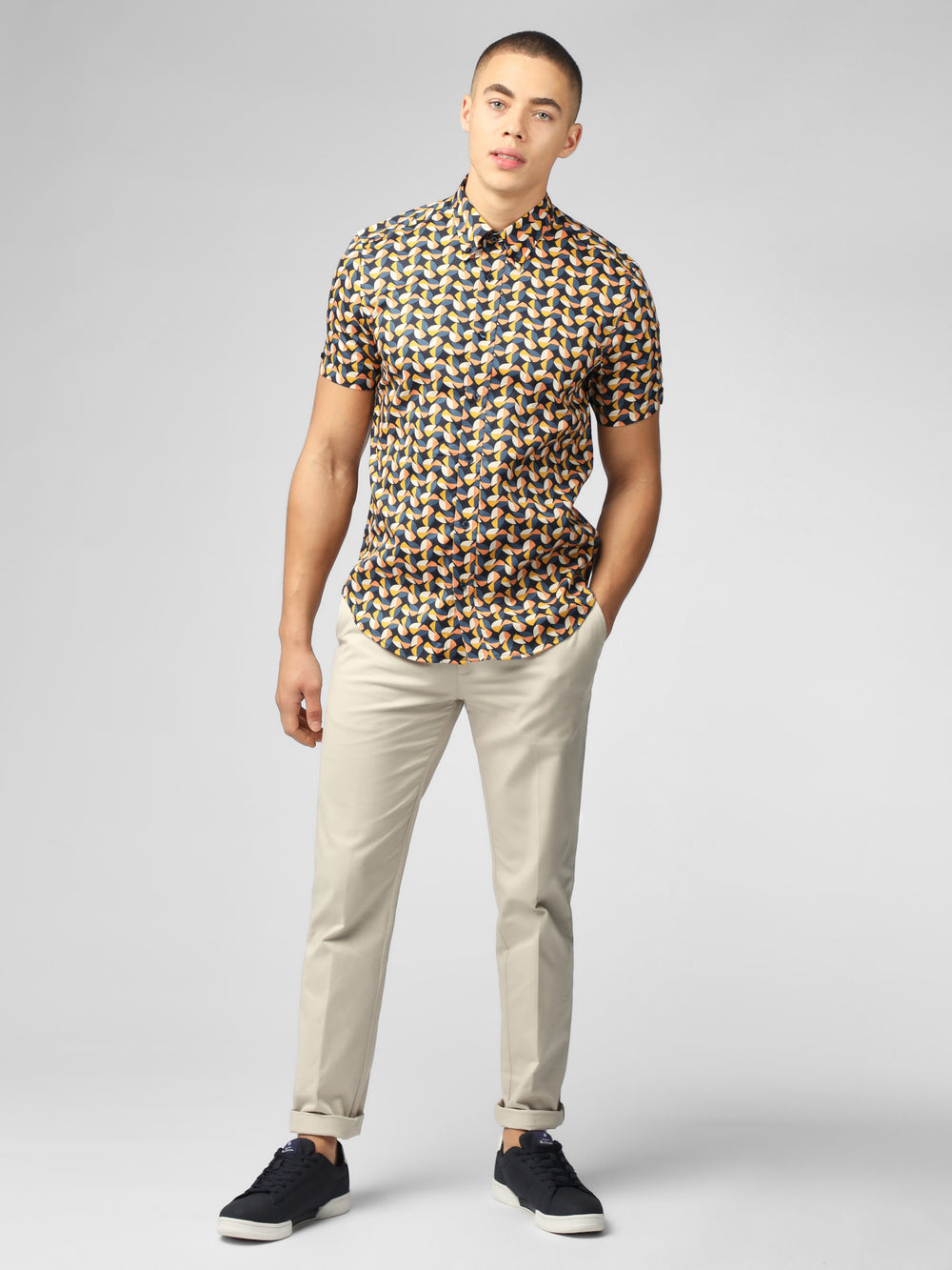 Ben Sherman Bahaus Geo Shirts Yellow | 815497JQO