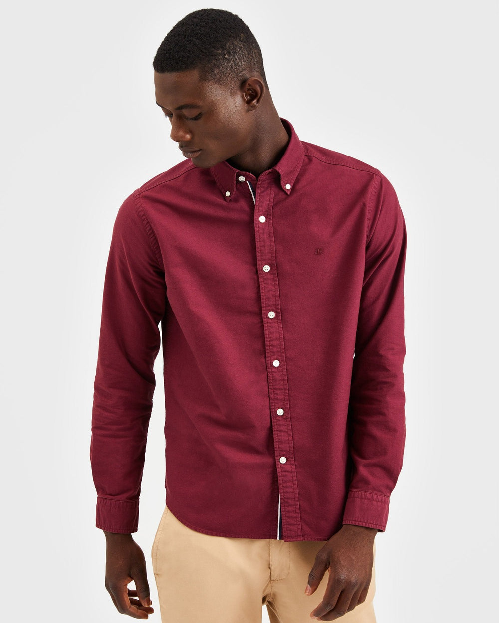 Ben Sherman Beatnik Oxford Garment Dye Shirts Burgundy | 725896LWA