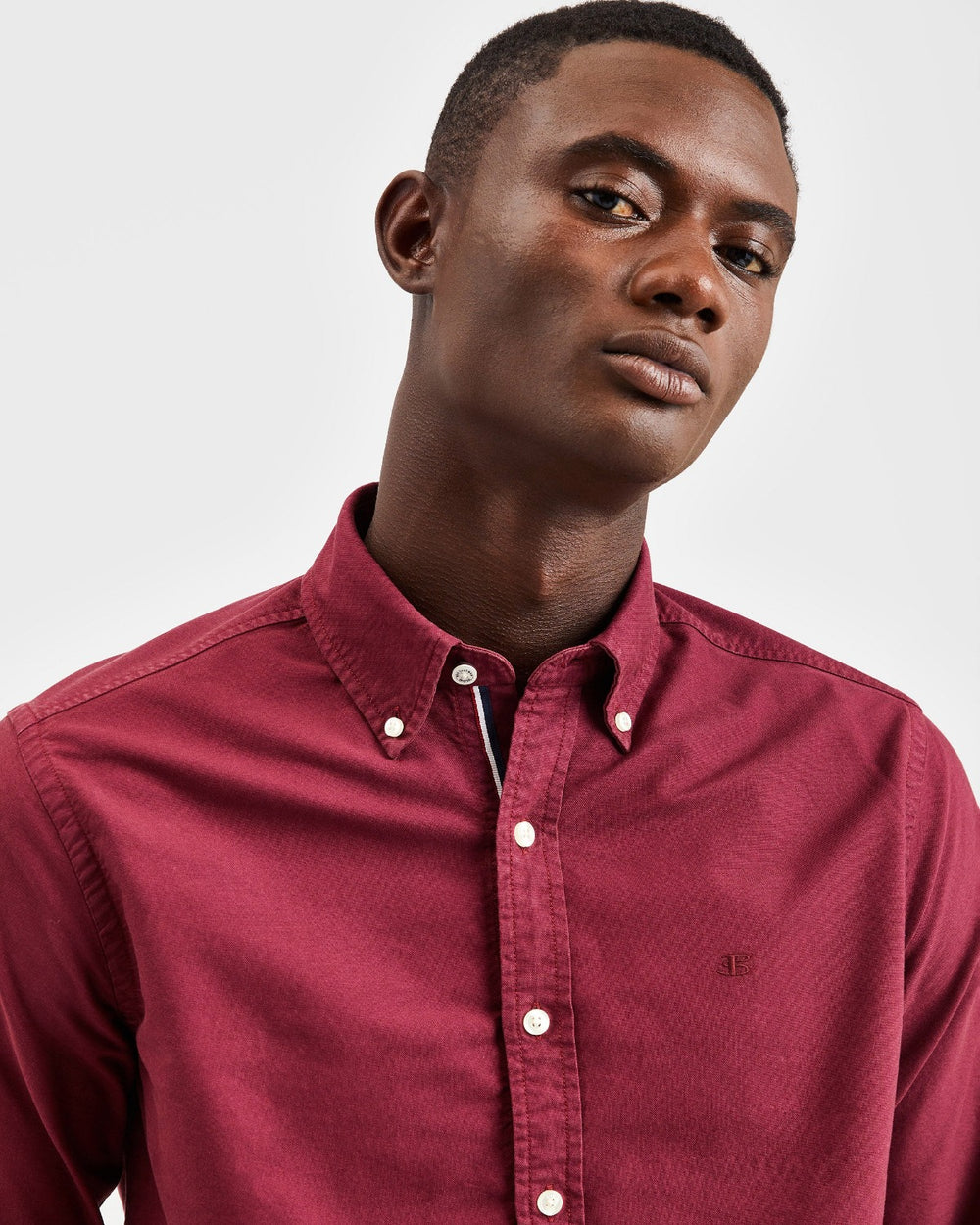 Ben Sherman Beatnik Oxford Garment Dye Shirts Burgundy | 725896LWA