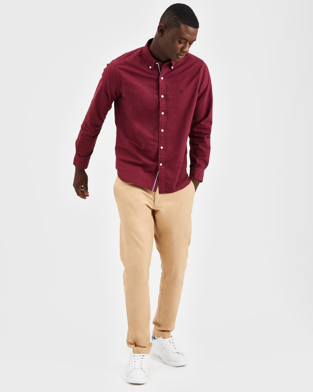 Ben Sherman Beatnik Oxford Garment Dye Shirts Burgundy | 725896LWA