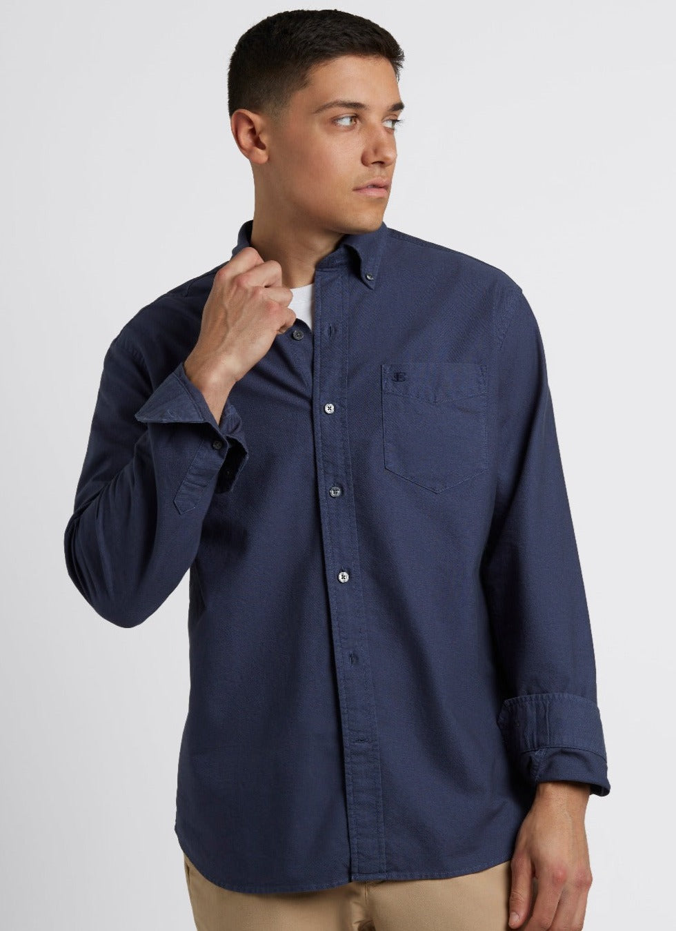 Ben Sherman Beatnik Oxford Garment Dye Shirts Indigo | 572816EFJ