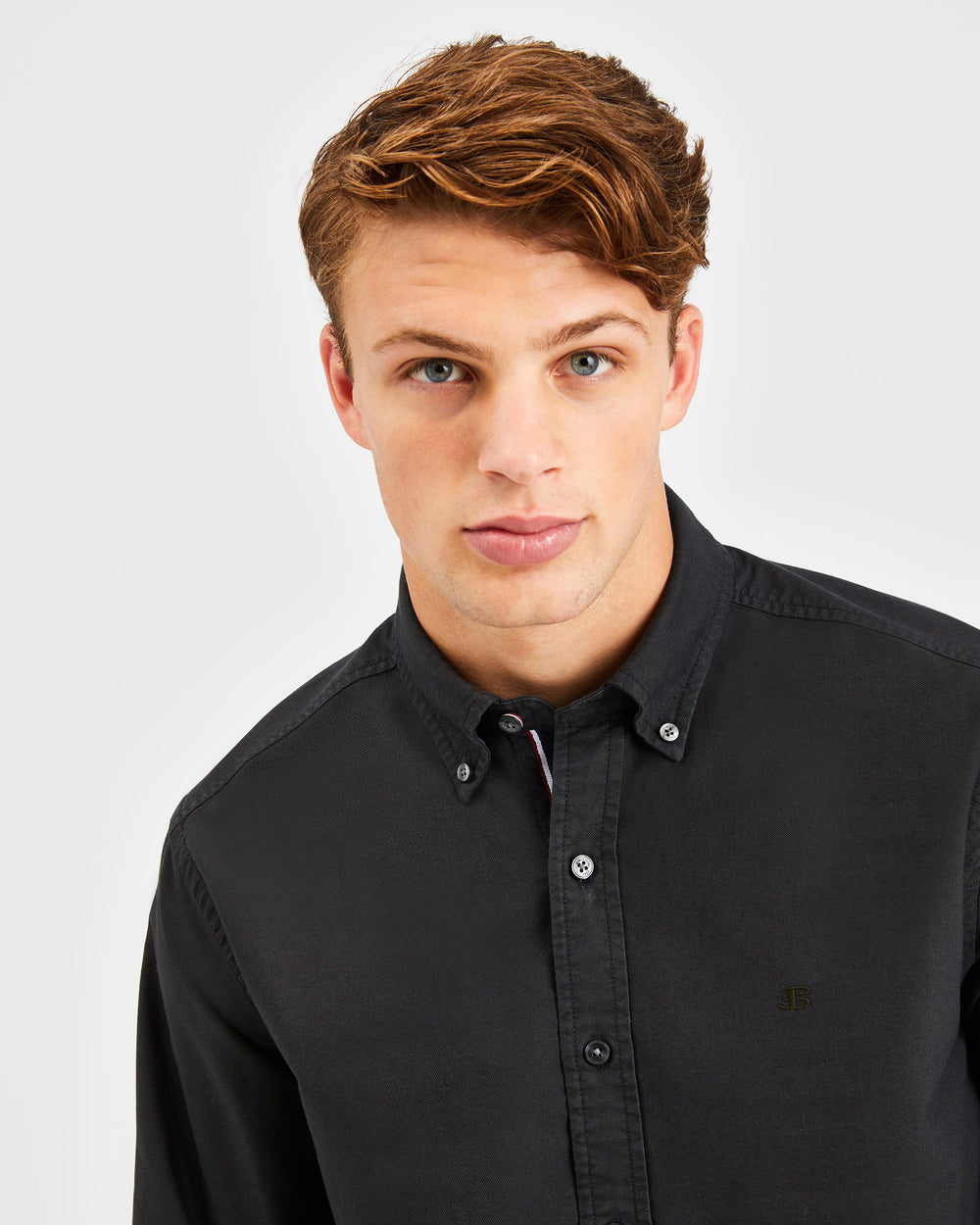 Ben Sherman Beatnik Oxford Garment Dye Shirts Black | 785293VRF