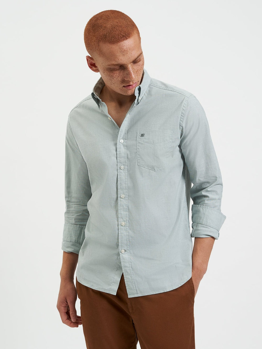 Ben Sherman Beatnik Wash Long-Sleeve Shirts Green | 903154CXG