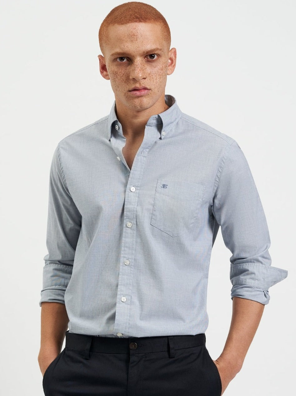 Ben Sherman Beatnik Wash Long-Sleeve Shirts Navy | 562901LAK