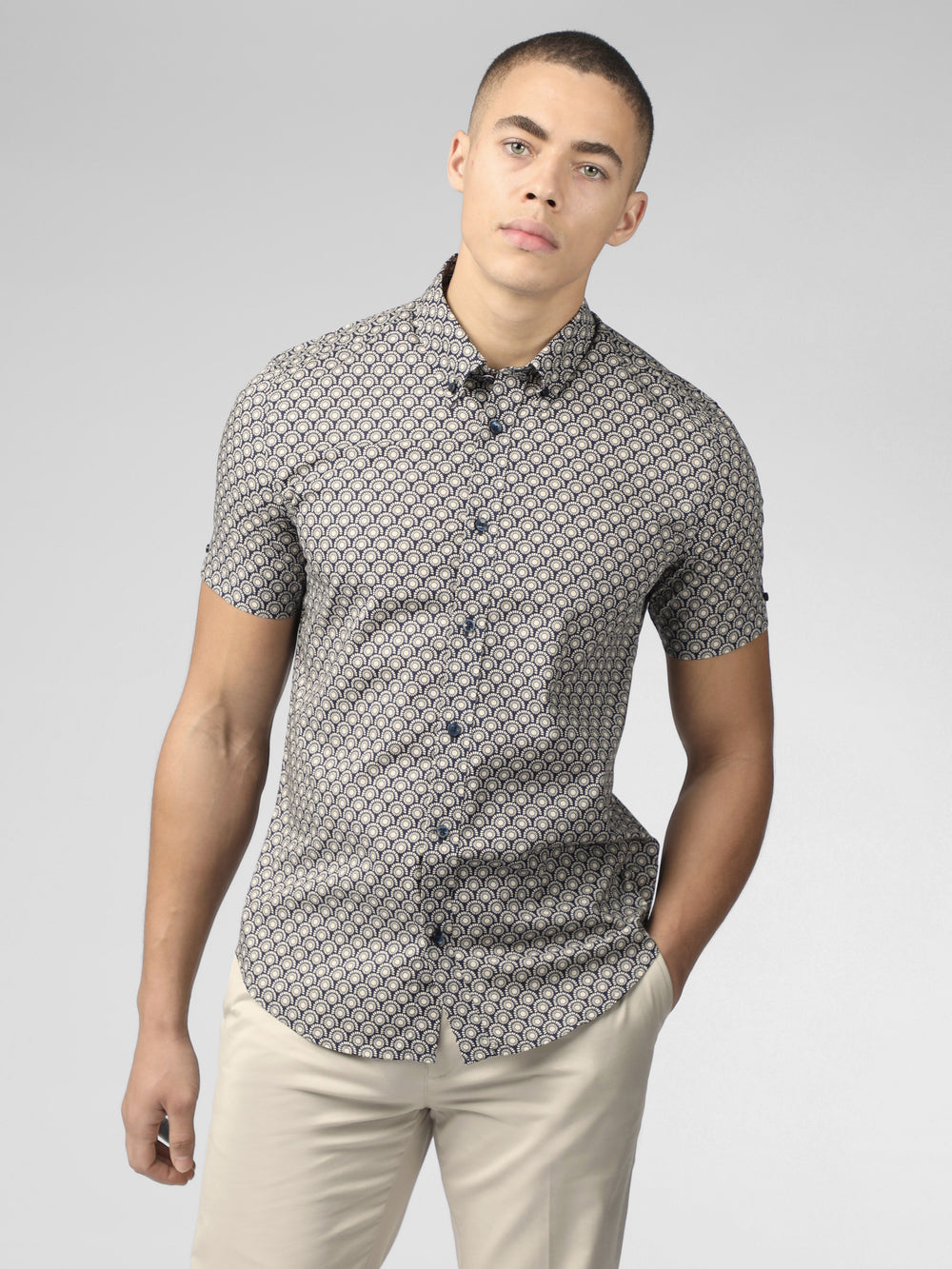 Ben Sherman Block Geo Shirts Grey | 435897LFD