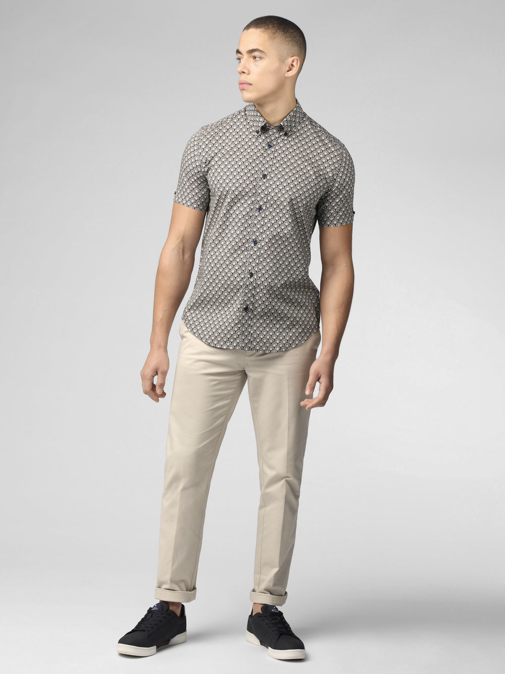 Ben Sherman Block Geo Shirts Grey | 435897LFD