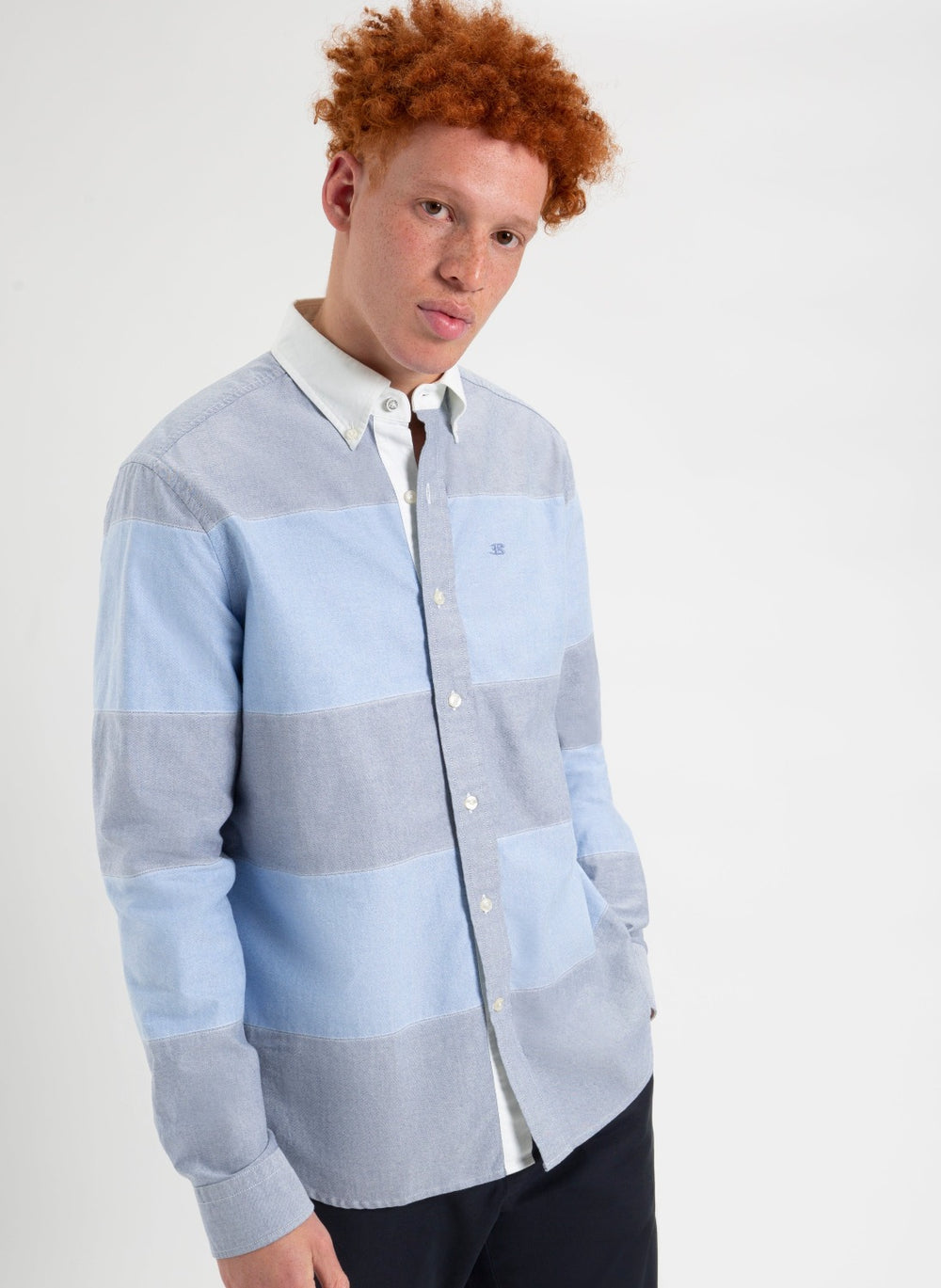 Ben Sherman Brighton Oxford Garment Dye Rugby Shirts Blue | 132468KHI