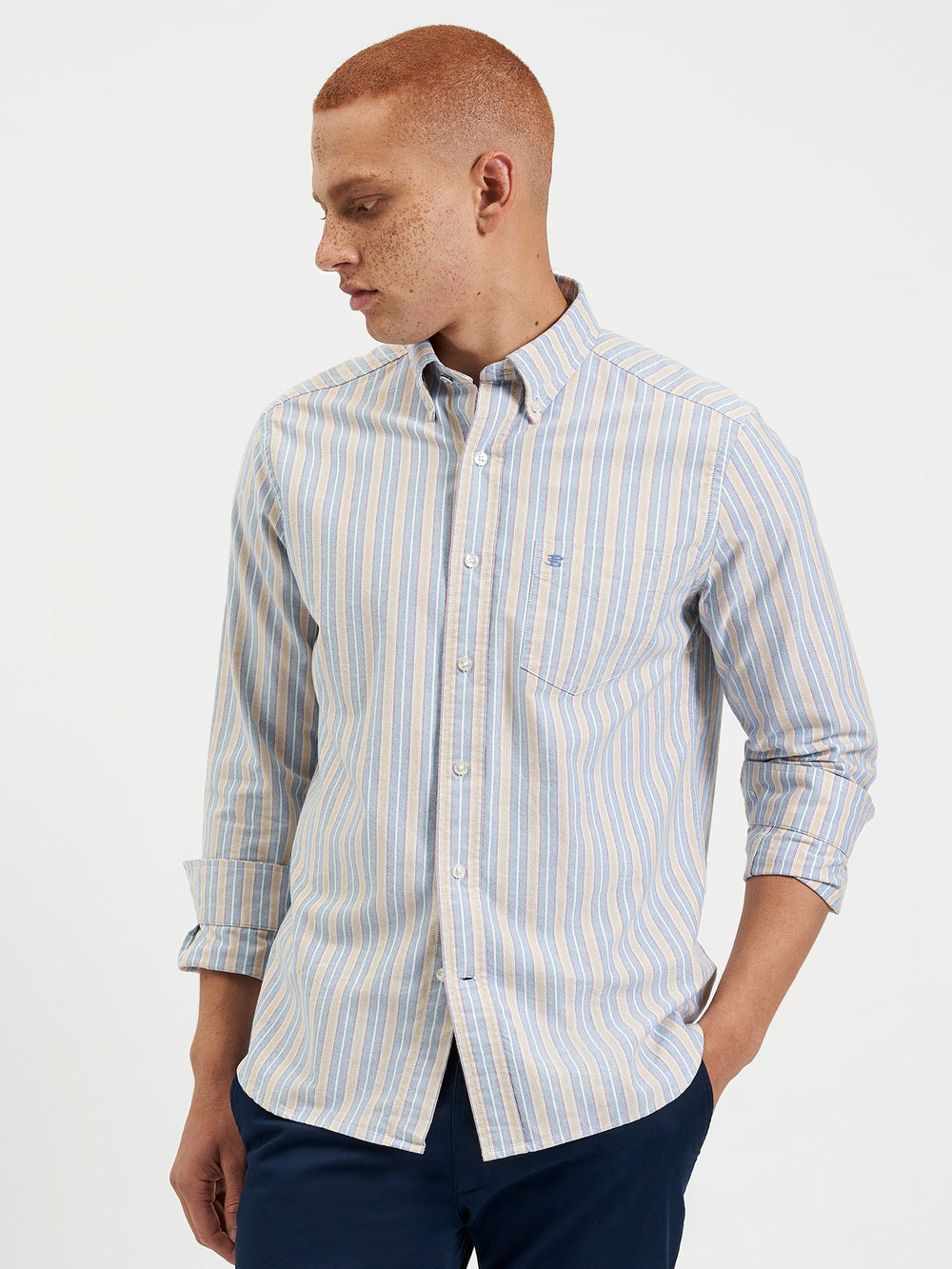 Ben Sherman Brighton Oxford Organic Shirts Blue Multicolor | 768394JQY