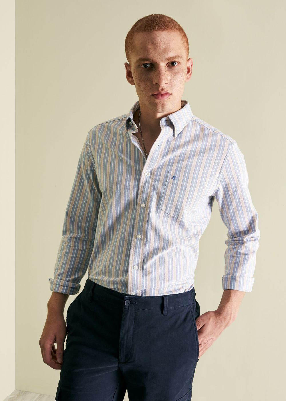 Ben Sherman Brighton Oxford Organic Shirts Blue Multicolor | 768394JQY