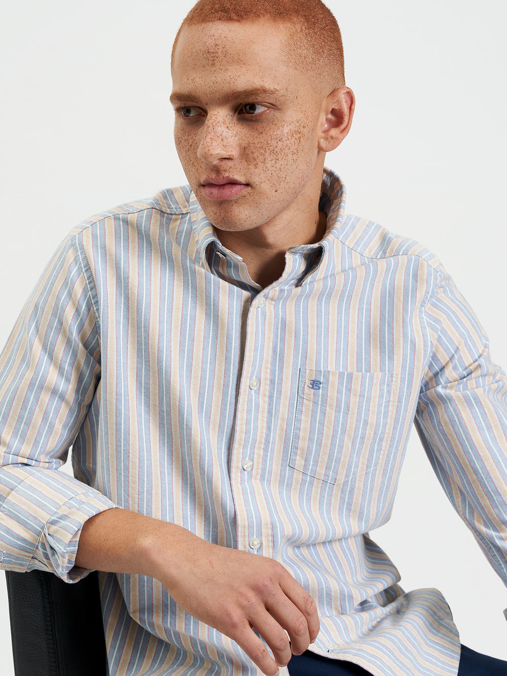 Ben Sherman Brighton Oxford Organic Shirts Blue Multicolor | 768394JQY