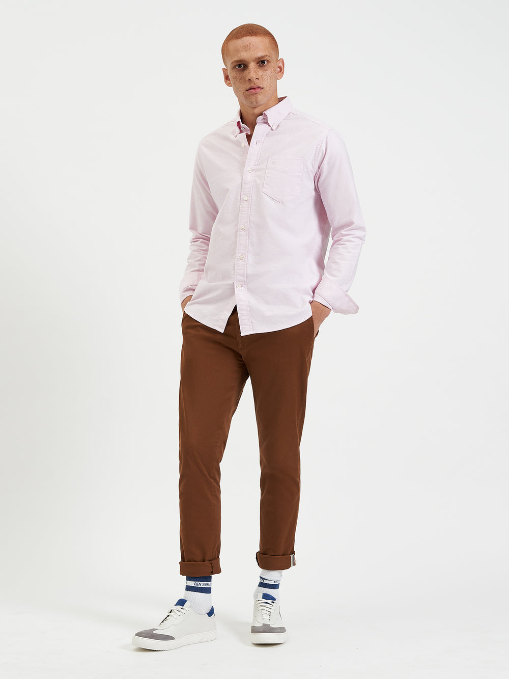 Ben Sherman Brighton Oxford Organic Shirts Pink | 351480DEQ