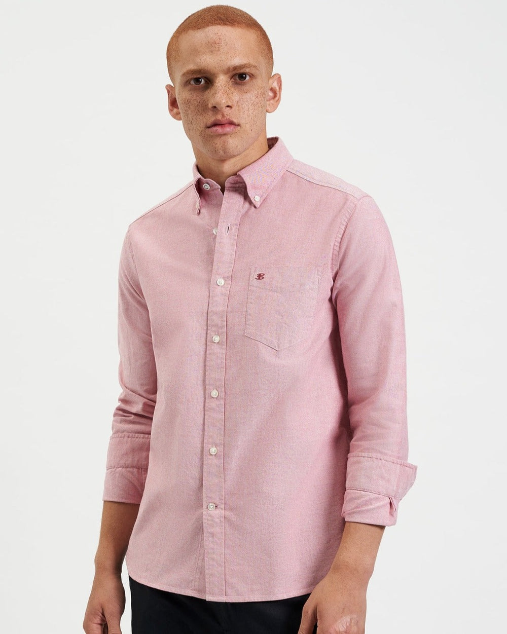 Ben Sherman Brighton Oxford Organic Shirts Light Red | 683502CFU