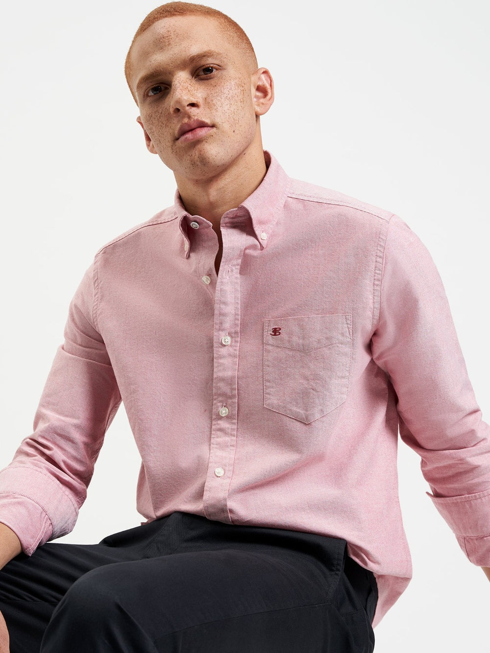 Ben Sherman Brighton Oxford Organic Shirts Light Red | 683502CFU