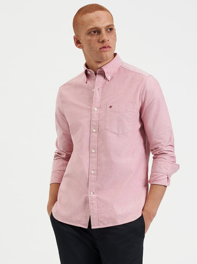 Ben Sherman Brighton Oxford Organic Shirts Light Red | 683502CFU