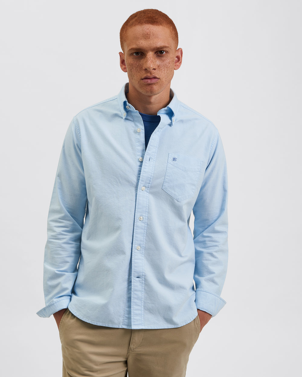 Ben Sherman Brighton Oxford Organic Shirts Blue | 784296JKQ