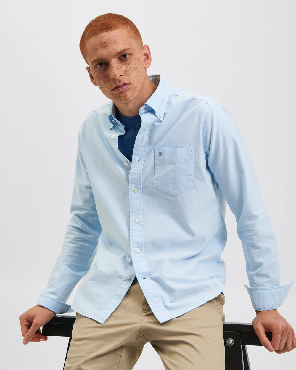 Ben Sherman Brighton Oxford Organic Shirts Blue | 784296JKQ