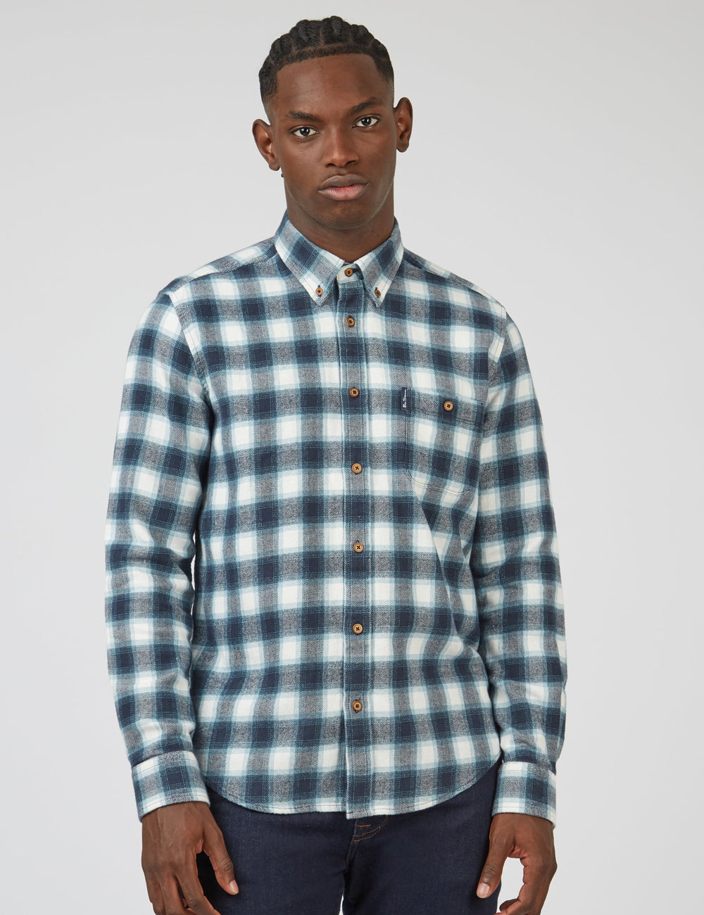 Ben Sherman Brushed Ombre Check Flannel Shirts Green | 952781JTS