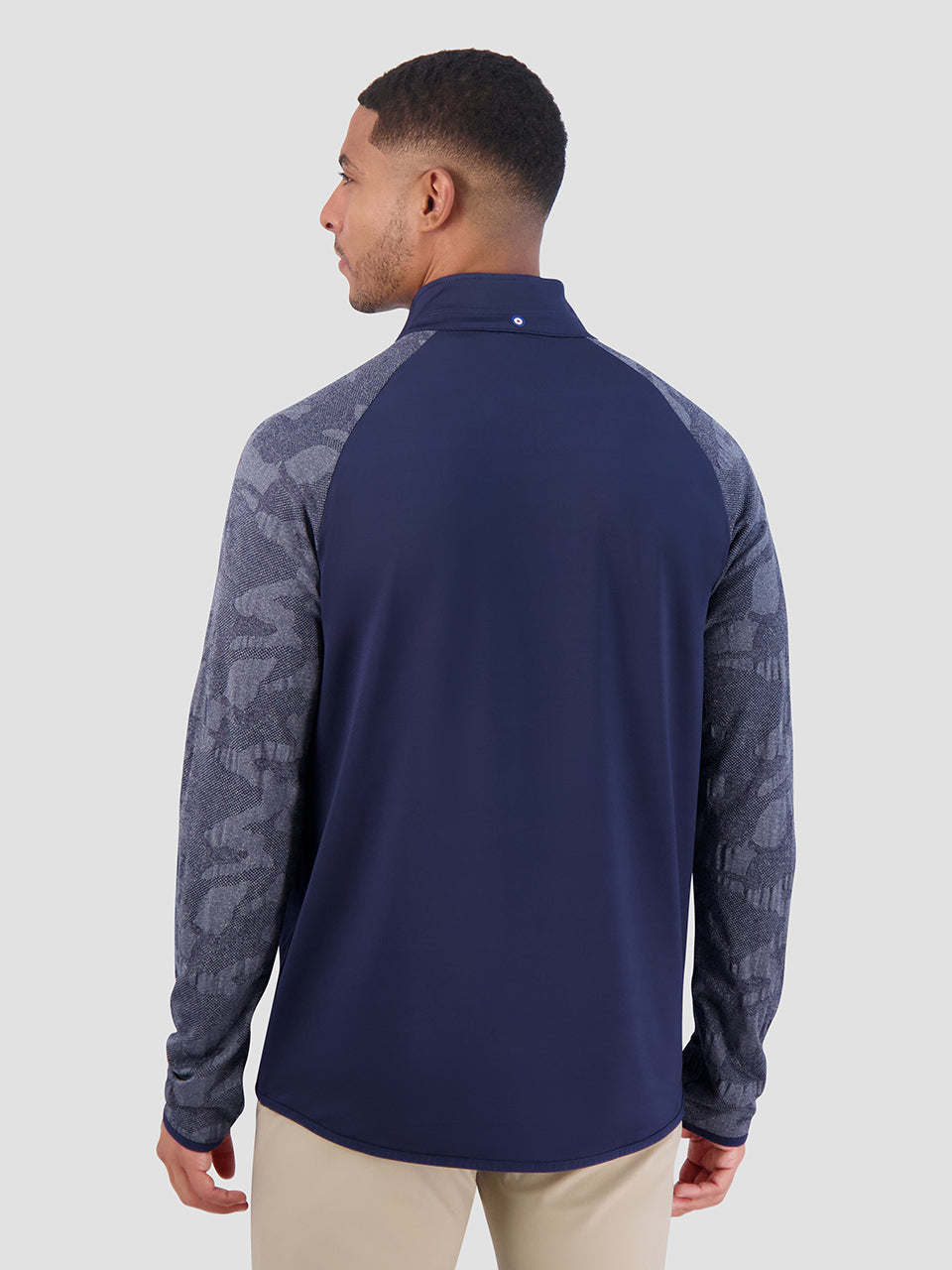 Ben Sherman Camo Jacq. Sleeve Quarter Zip Jackets Navy | 893504HJT