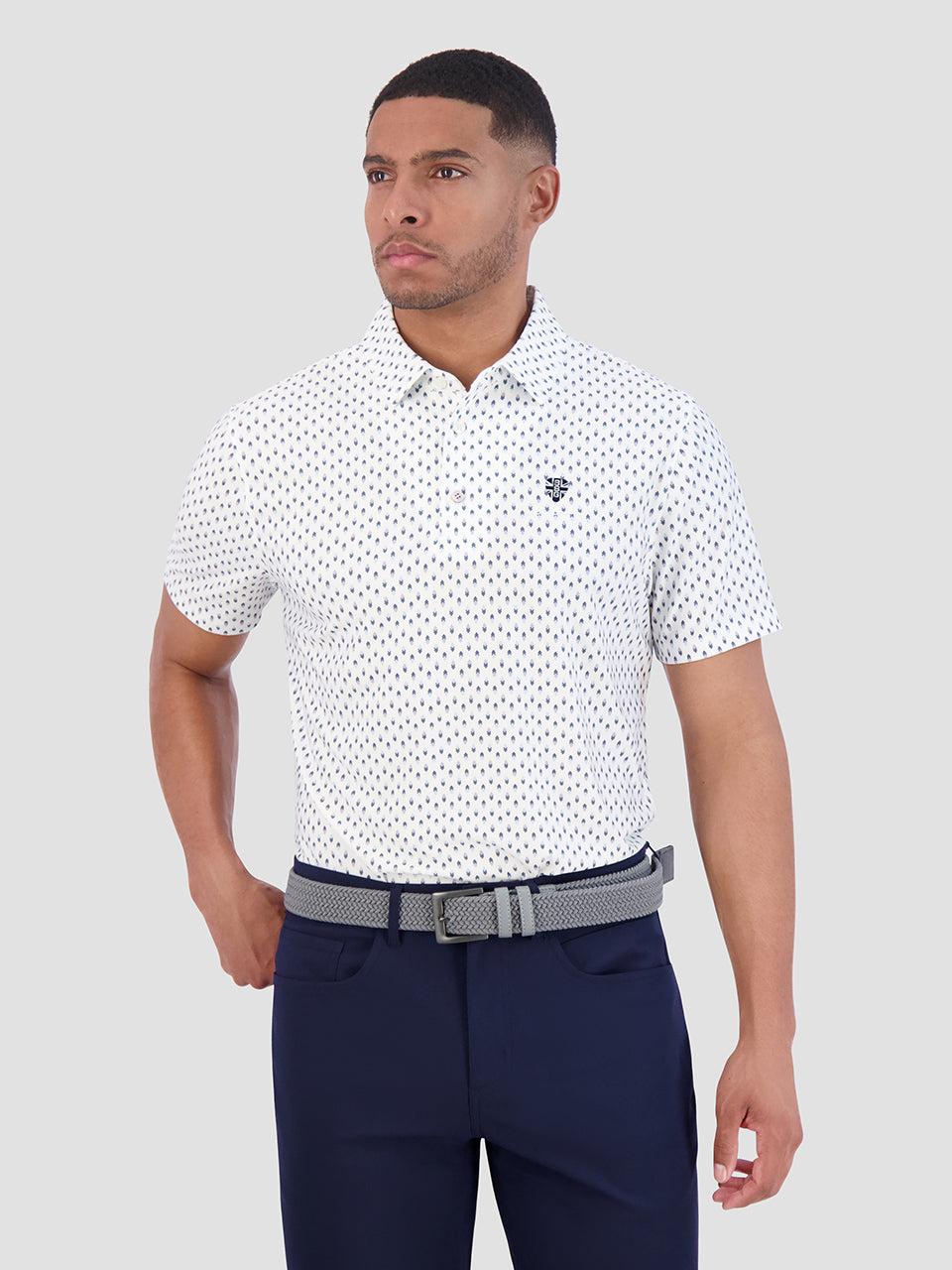 Ben Sherman Chequerboard Geo Polo Shirts White | 970835RBK