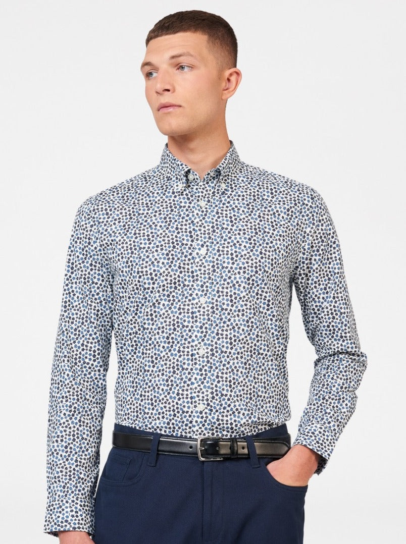 Ben Sherman Ditsy Floral Print Long Sleeve Shirts White | 291357FRK