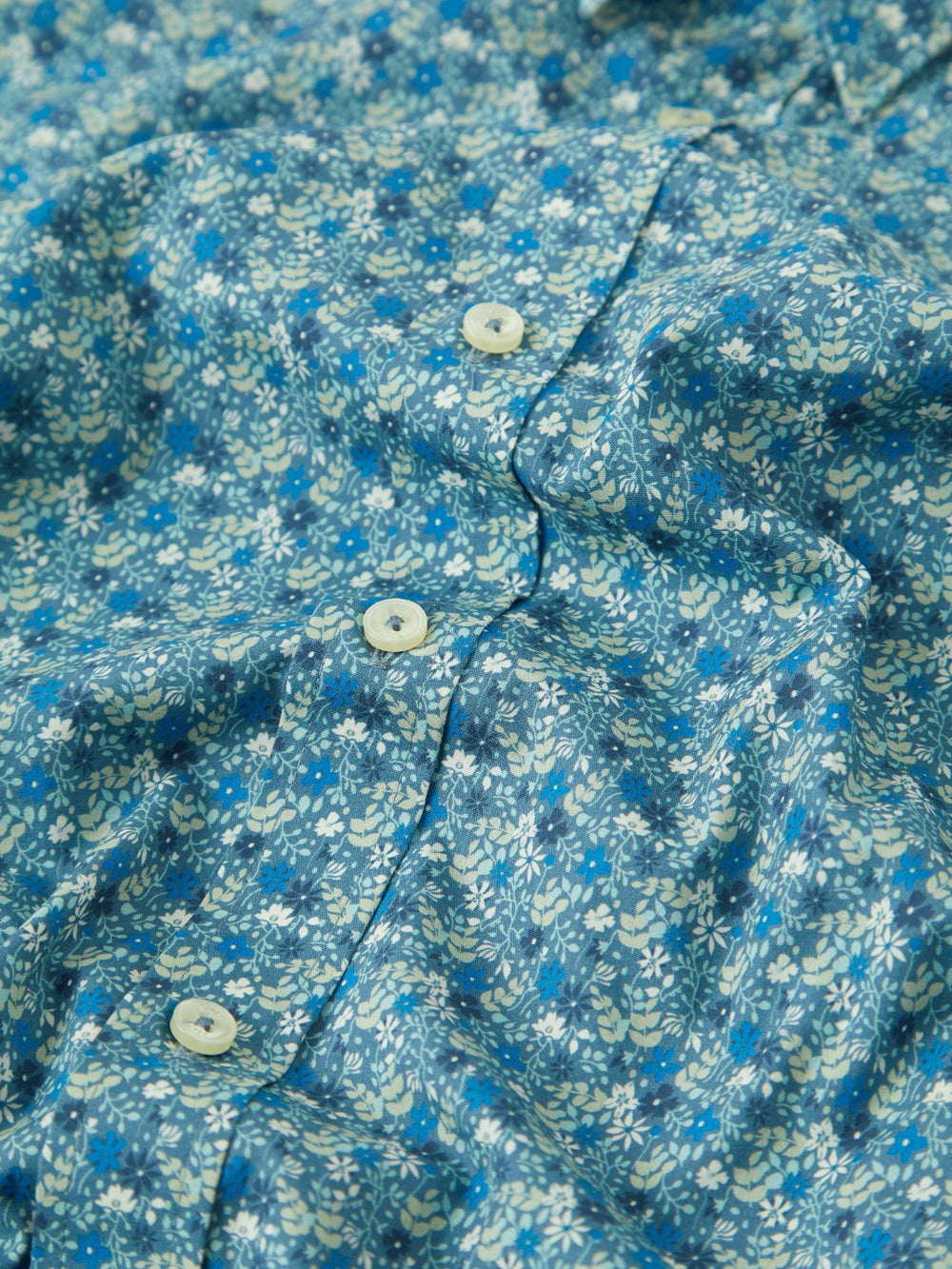 Ben Sherman Floral Print Long-Sleeve Shirts Blue Grey | 312806JKZ