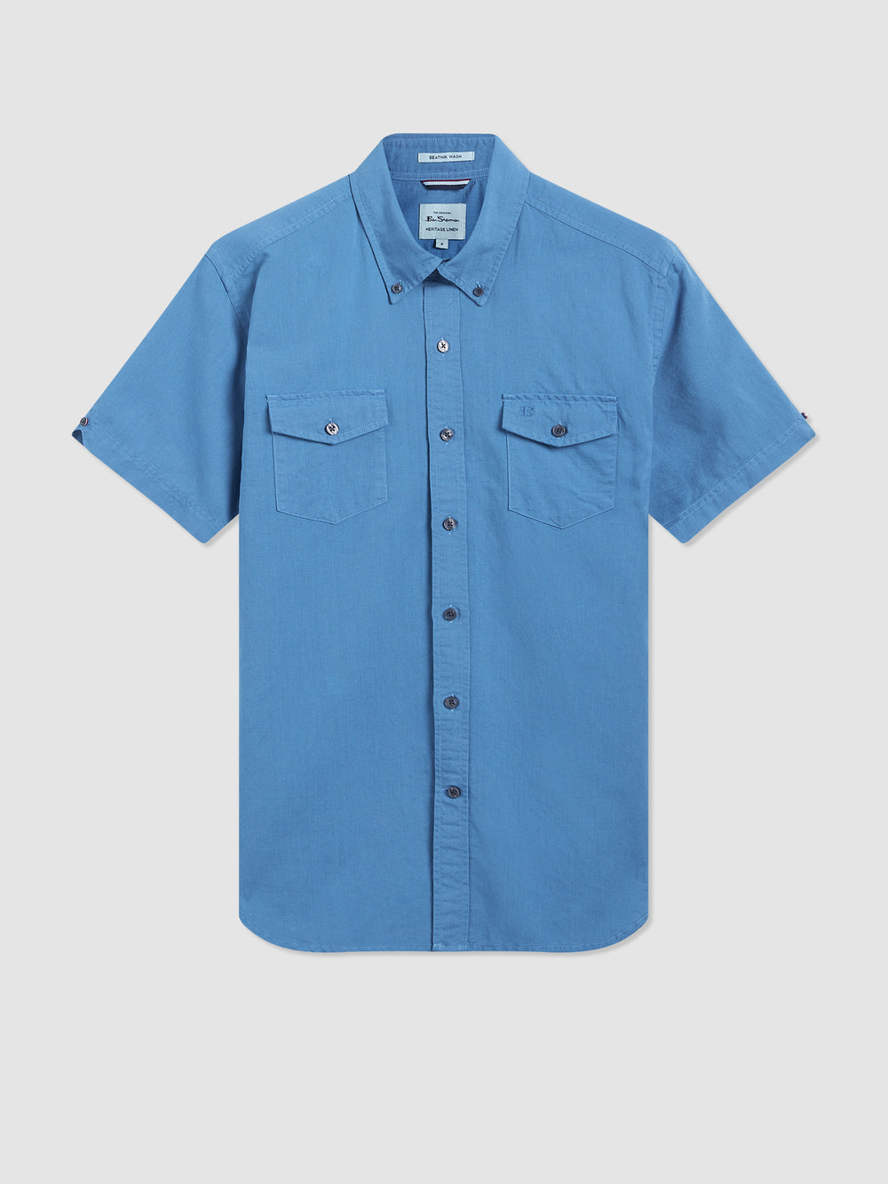 Ben Sherman Garment Dye Linen Shirts Blue | 109376FOG