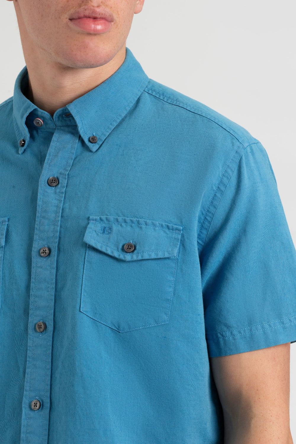 Ben Sherman Garment Dye Linen Shirts Blue | 109376FOG