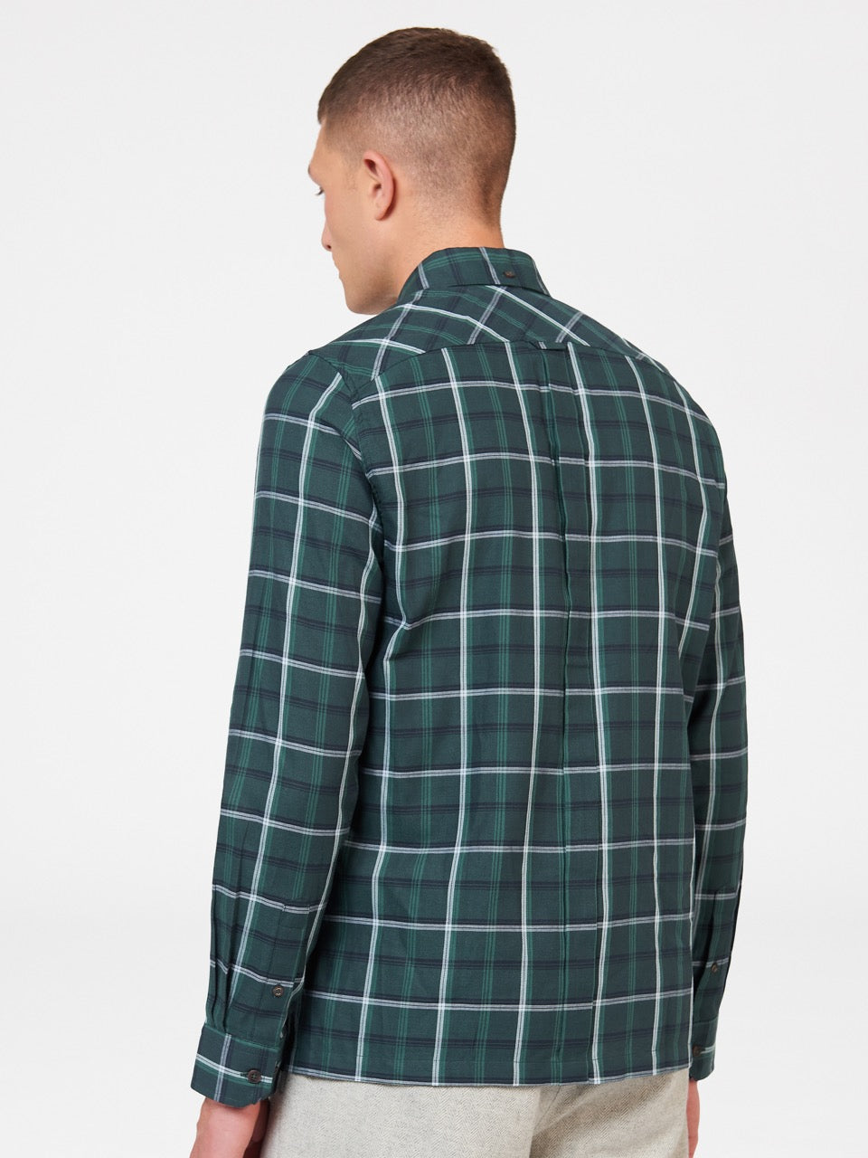 Ben Sherman Grid Check Shirts Green | 391286END