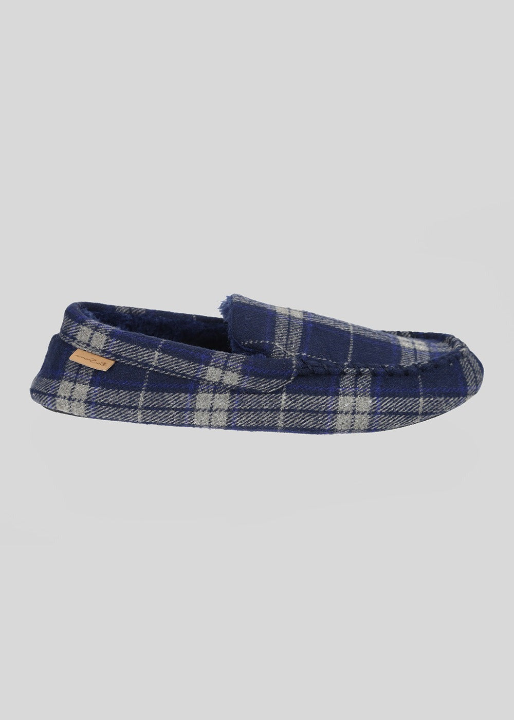 Ben Sherman Gritti Palace Check Moccasin Slipper Navy | 961352GXV