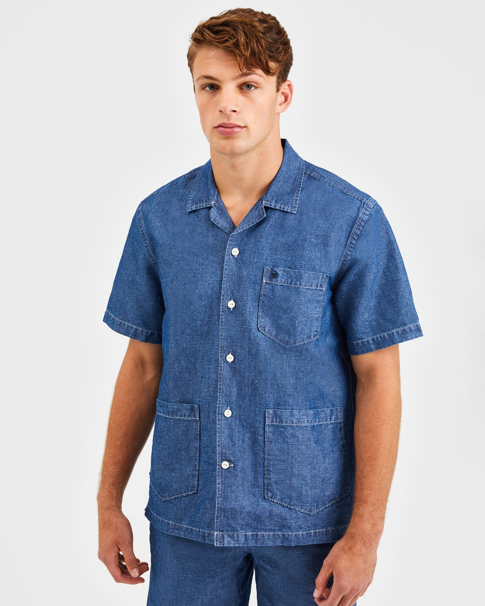 Ben Sherman Hastings Garment Dye Chambray Shirts Indigo | 163782MKN