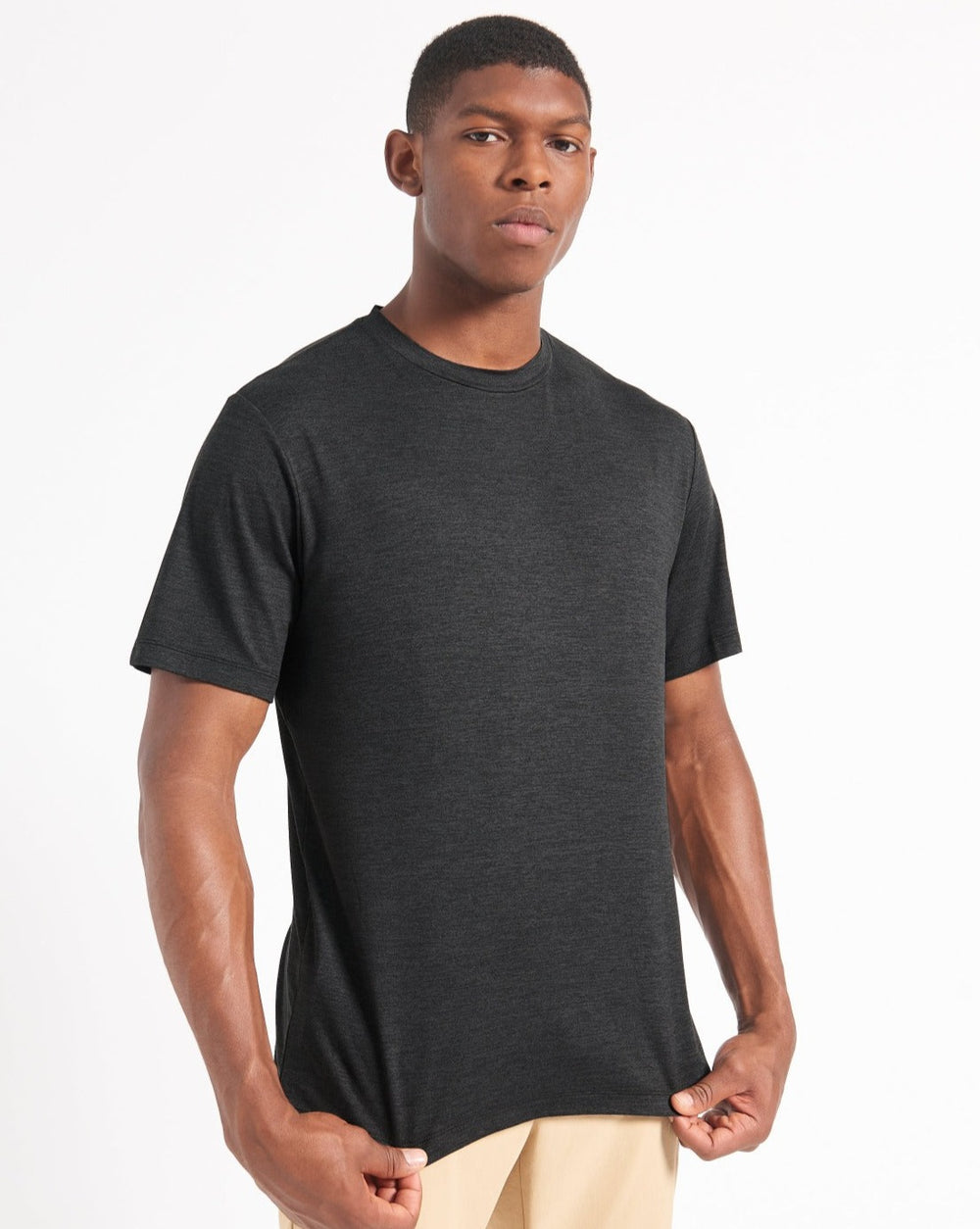 Ben Sherman Performance Stretch Marl T-Shirt Black | 938654WYS