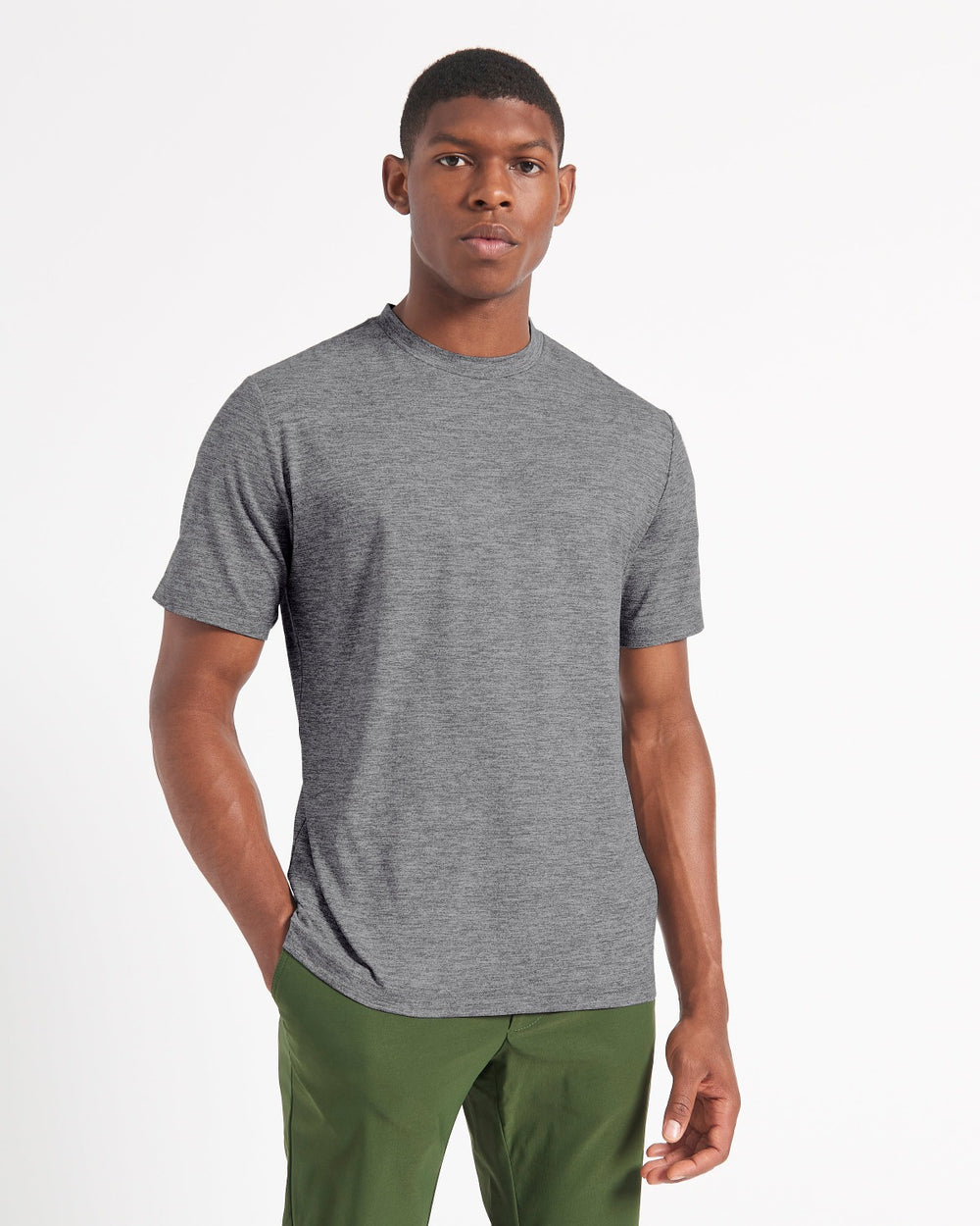 Ben Sherman Performance Stretch Marl T-Shirt Grey | 925634ETS