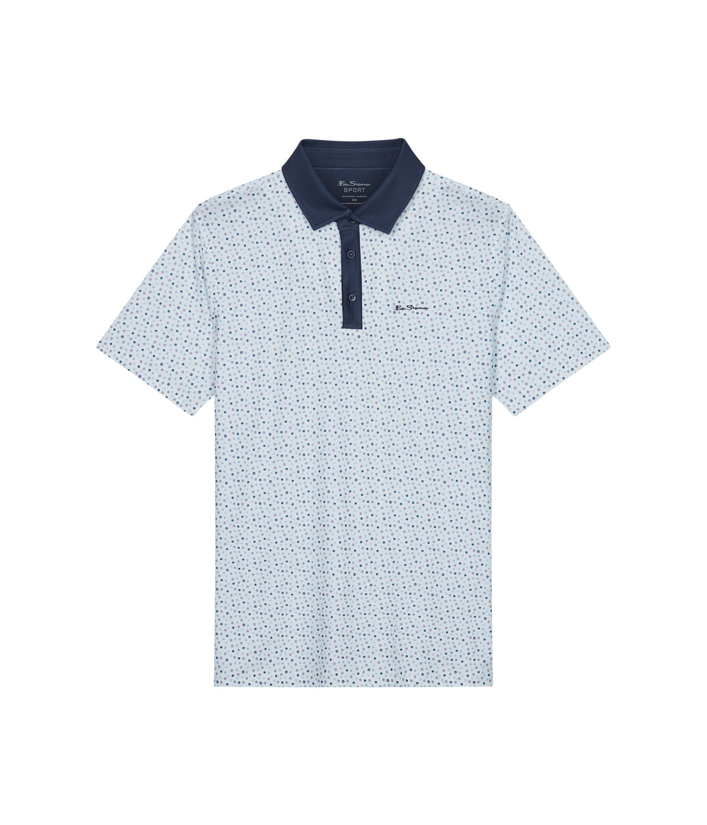 Ben Sherman Polka Dots Tech Jersey Sports Fit Polo Shirts White | 371865ZGT