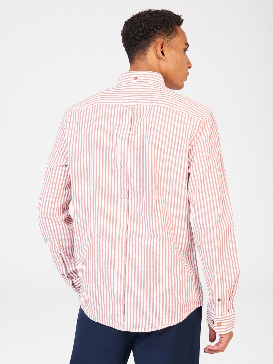 Ben Sherman Recycled Cotton Oxford Stripe Shirts Orange | 394512HSJ