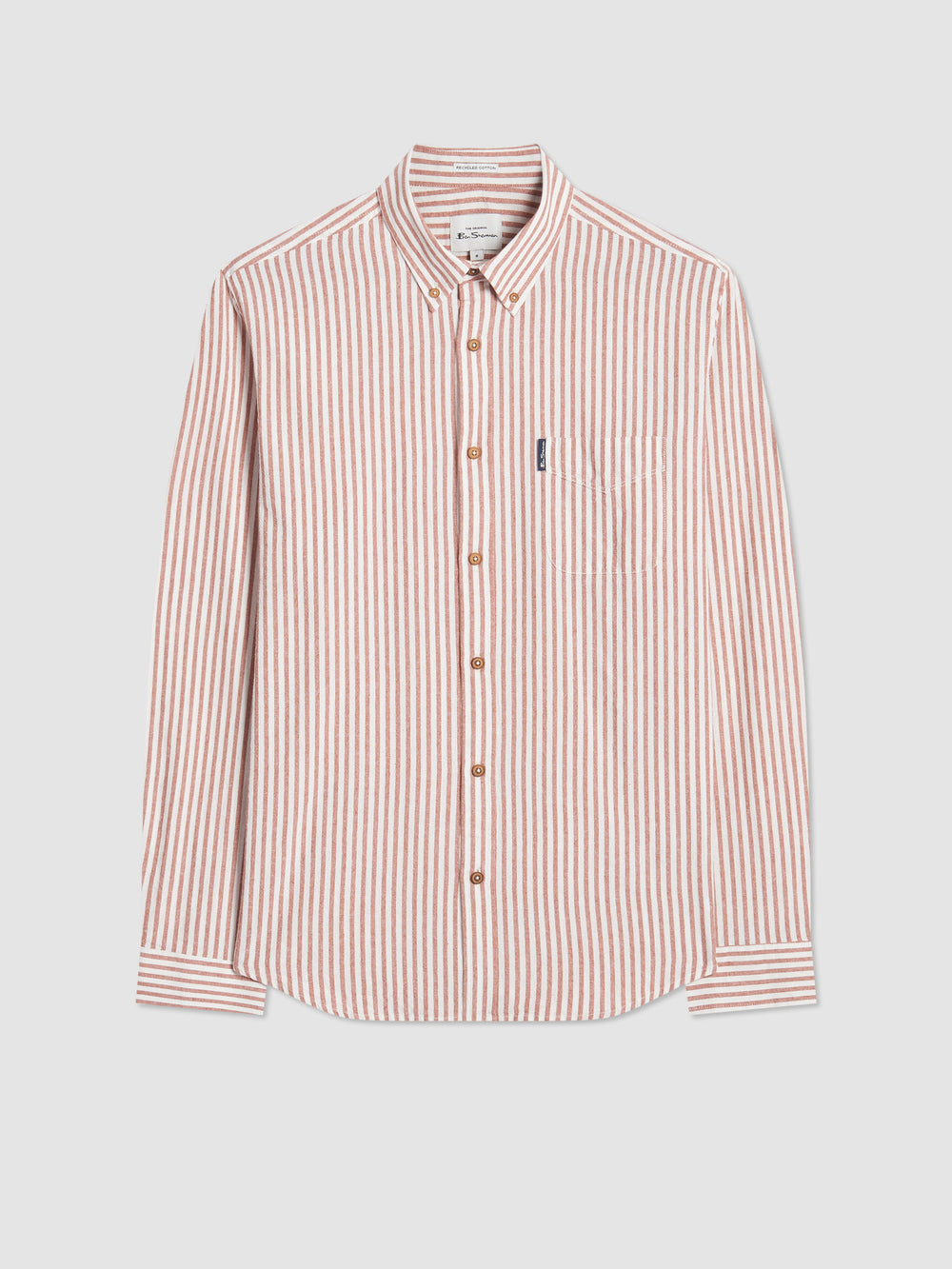 Ben Sherman Recycled Cotton Oxford Stripe Shirts Orange | 394512HSJ