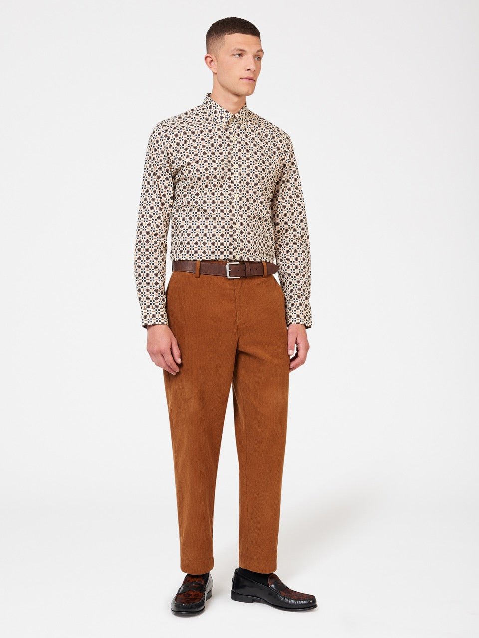 Ben Sherman Retro Foulard Print Slim Fit Shirts Brown | 021493LPE