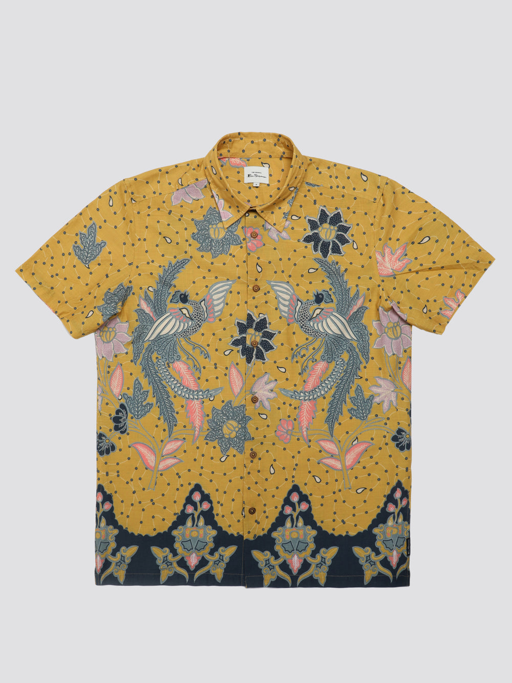 Ben Sherman Signature Abstract Botanical Print Shirts Yellow | 104865XKM