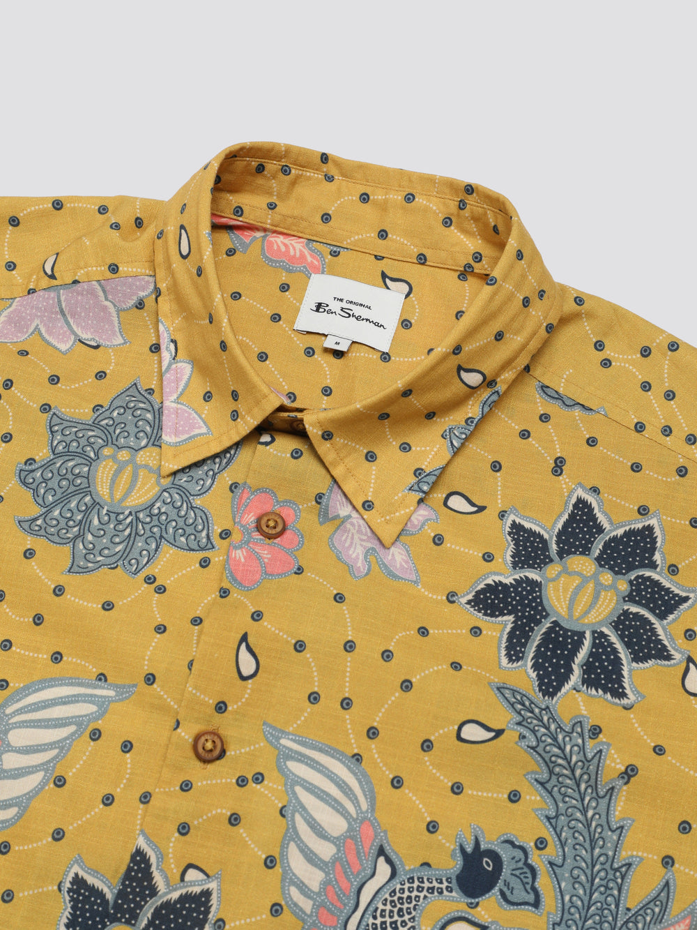 Ben Sherman Signature Abstract Botanical Print Shirts Yellow | 104865XKM