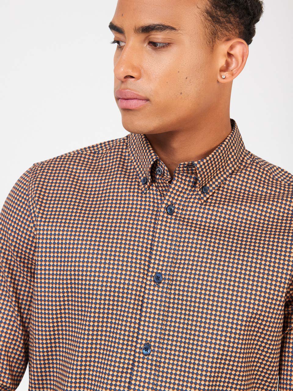 Ben Sherman Signature Chevron Shirts Orange | 837491GXW