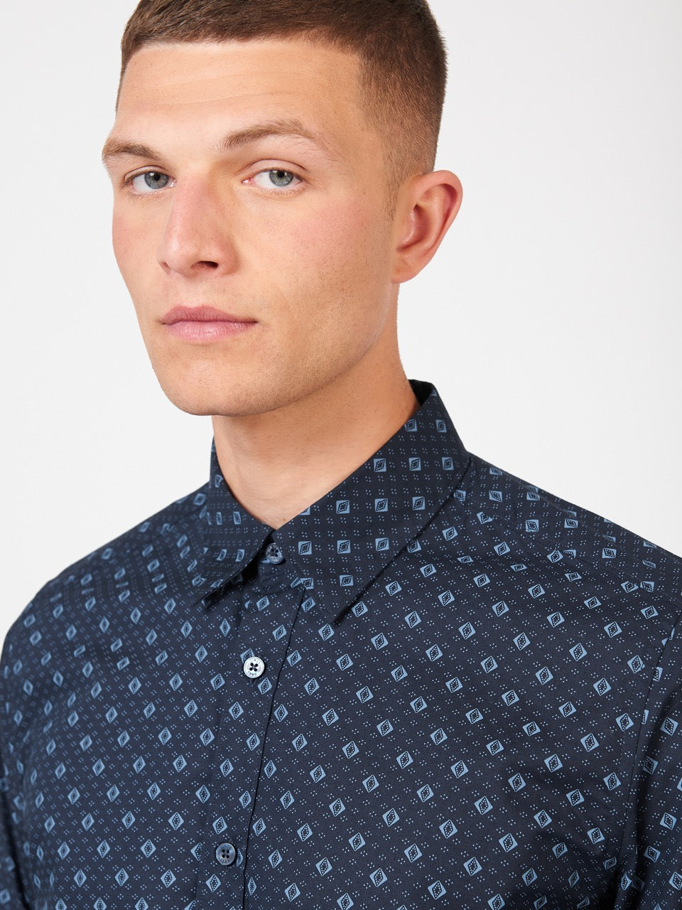 Ben Sherman Signature Geo Shirts Blue | 681592WPS