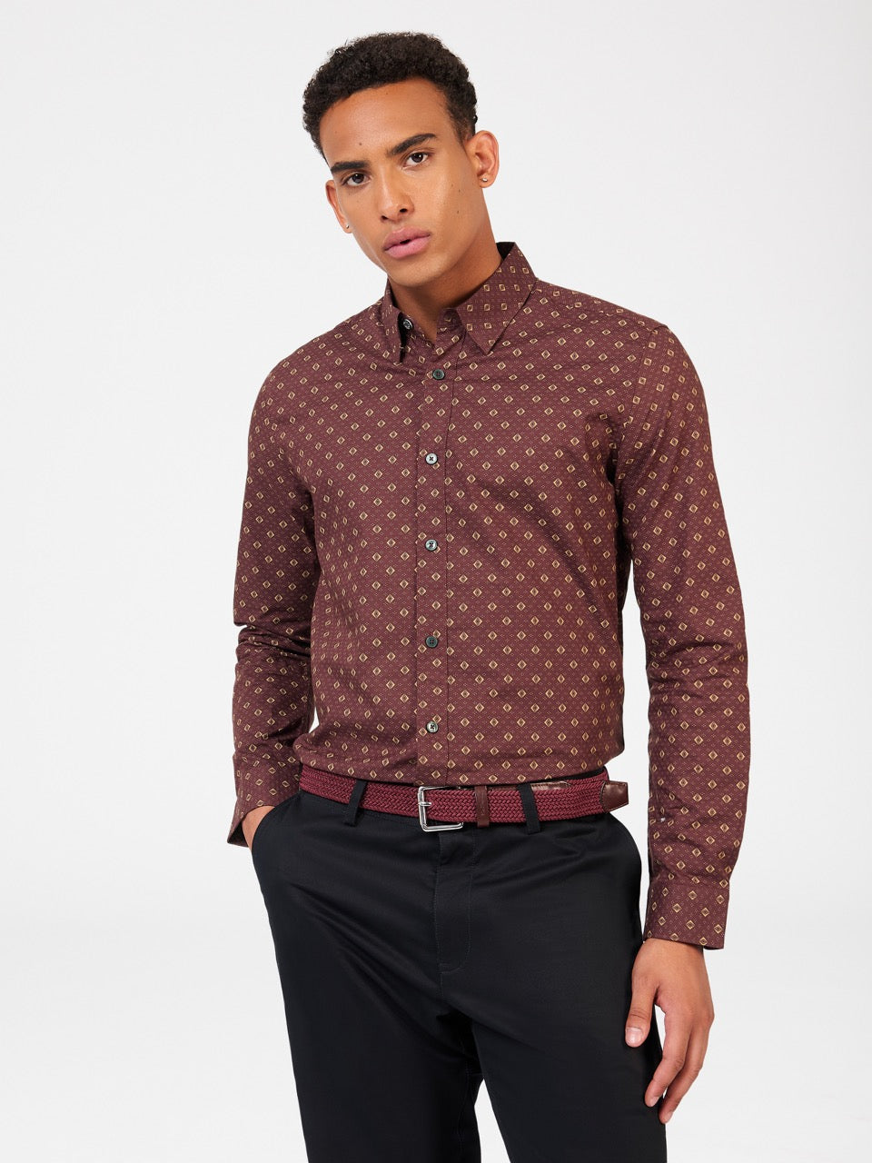 Ben Sherman Signature Geo Shirts Brown | 407952FIT