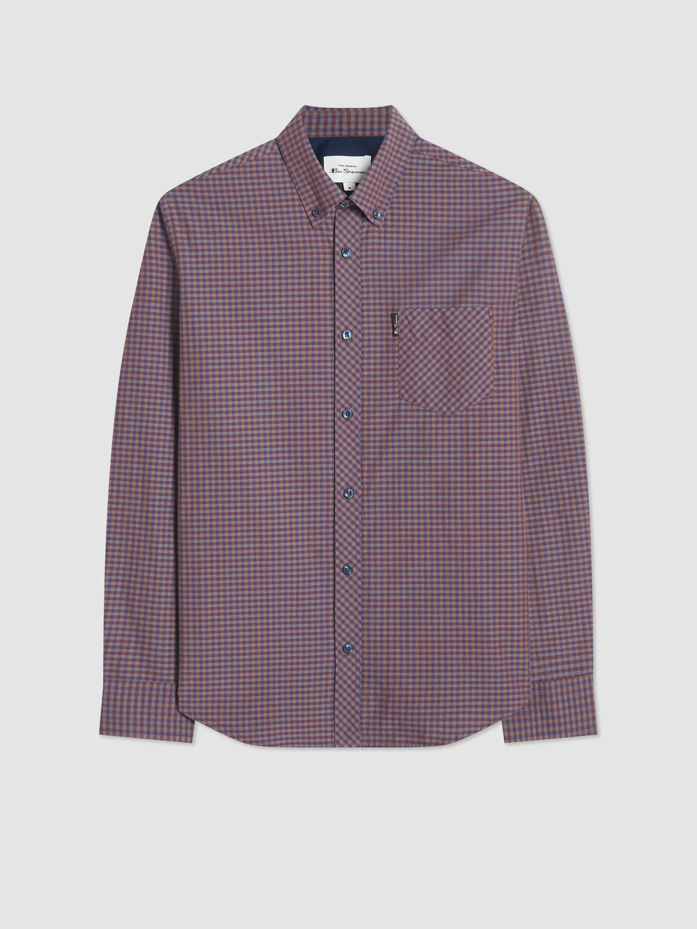 Ben Sherman Signature Gingham Long-Sleeve Shirts Purple | 341867QOA